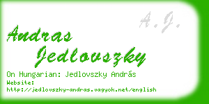 andras jedlovszky business card